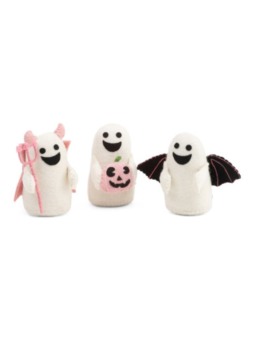 CANDY CORN LANE Set Of 3 5in Plush Ghosts, Halloween Themed - NIB